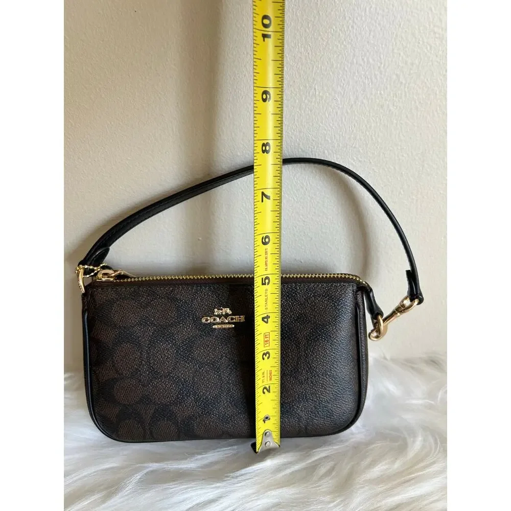 Coach Nolita 19 Brown Black Signature‎ Canvas Shoulder Bag Excellent